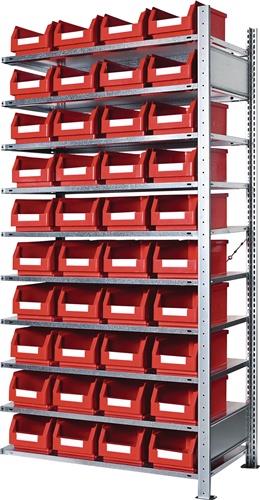 KAPPES Steckregal H2000xB1000xT400mm Anbauregal 10 Stahl-Bd.40xGr.4 rot KAPPES