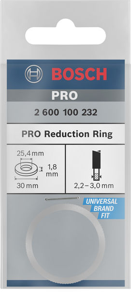 BOSCH Reduzierring für Kreissägeblätter, 30 x 25,4 x 1,8 mm