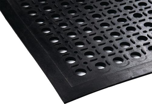 Nordwest Anti-Ermüdungsmatte B.0,9m L.1,5m D.12mm schwarz NR/SBR o.Gewebeeinlage