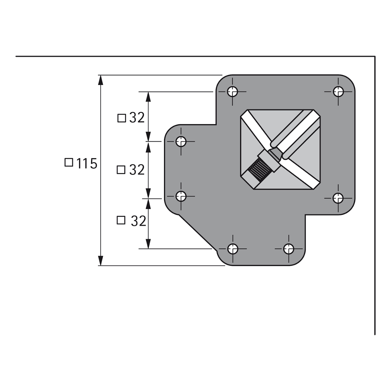 HETTICH Design-Tischbein Afia 700 mm, Edelstahl gebürstet, 9078541