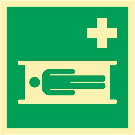 PROMAT Rettungszeichen ASR A1.3/DIN EN ISO 7010/DIN67510 L148xB148mm Krankentrage Folie