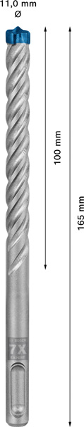 BOSCH EXPERT SDS plus-7X Hammerbohrer, 11 x 100 x 165 mm. Für Bohrhämmer