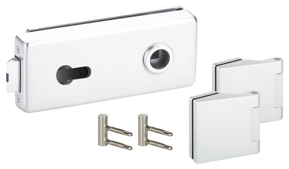 HERMAT Ganzglastürschloss-Set GENOVA 6083/6325/HZ, Aluminium