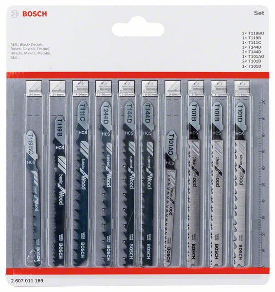 BOSCH Stichsägeblatt-Set Wood, 10-teilig