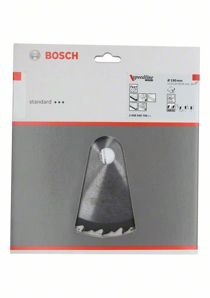 BOSCH Kreissägeblatt Speedline Wood, 190 x 20/16 x 2,2 mm, 24