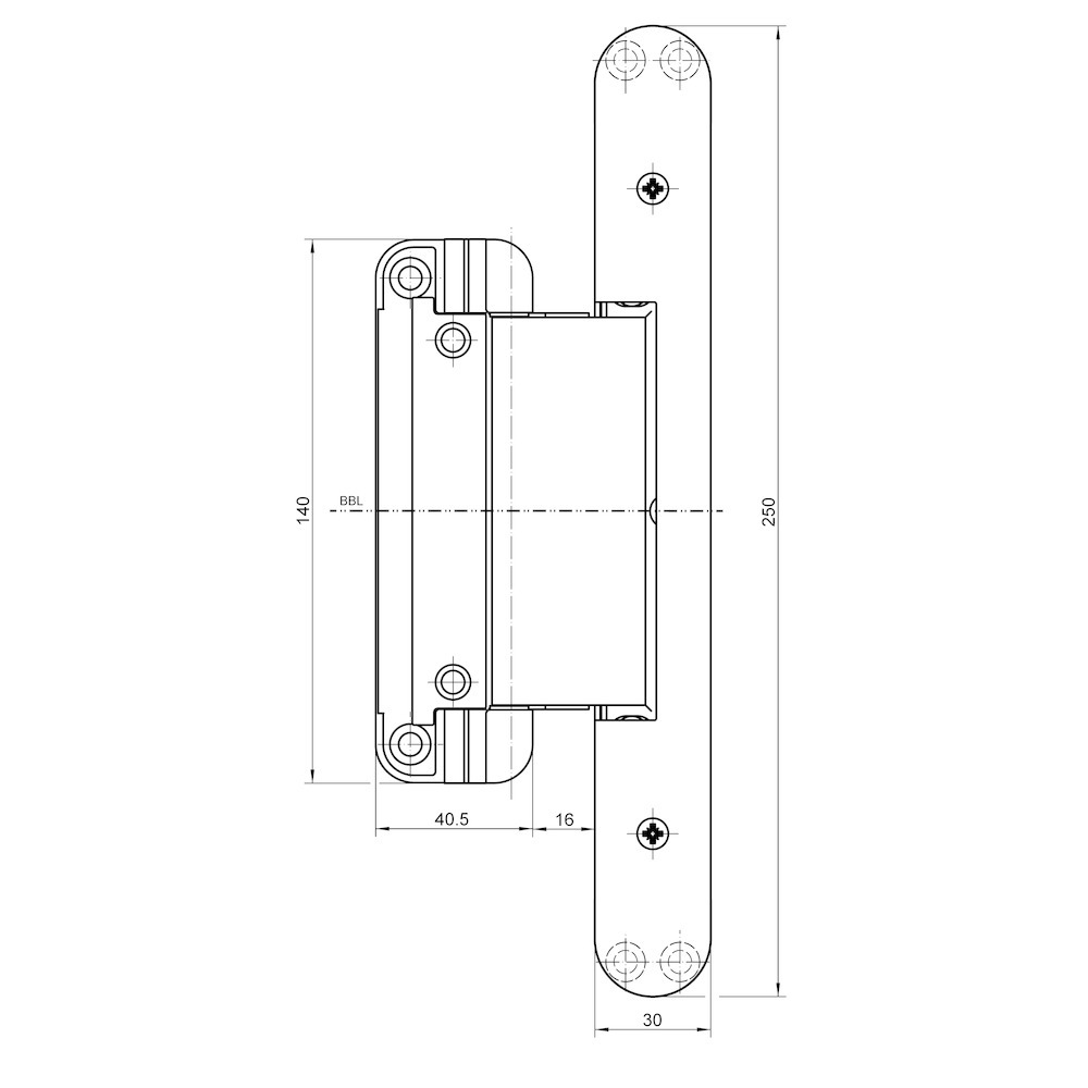 SIMONSWERK Verdecktliegendes Türband TECTUS® TE 680 3D FD, Stahl