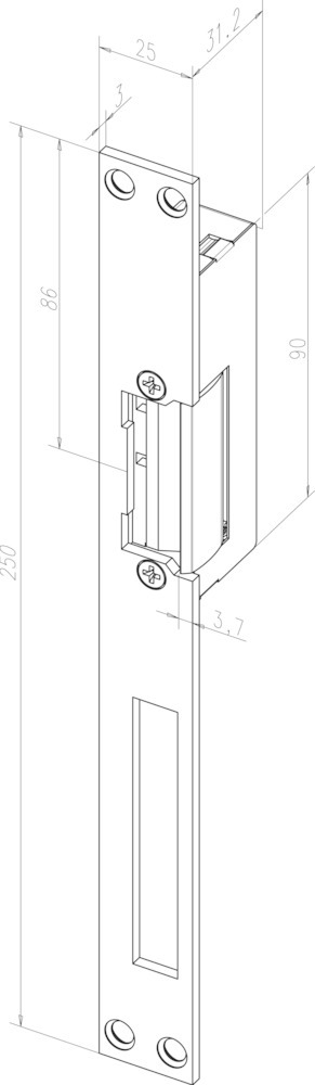 effeff Elektro-Türöffner mit Flachschließblech 1405FF effeff Elektro-Türöffner mit Flachschließblech 1405FF