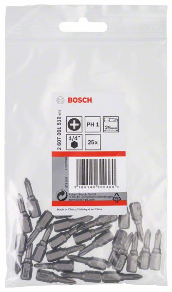 BOSCH Schrauberbit Extra-Hart PH 1, 25 mm, 25er-Pack