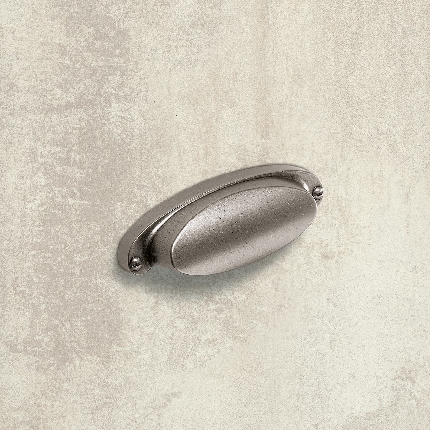 HETTICH Griff Lorica, •–• 64, L 100 mm, B 33 mm, H 22 mm, Zinn Optik, 9112655 HETTICH Griff Lorica, •–• 64, L 100 mm, B 33 mm, H 22 mm, Zinn Optik, 9112655