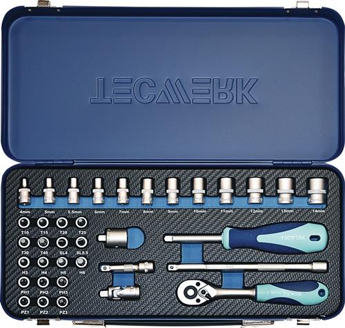 TECWERK Steckschlüsselsatz 36-tlg.1/4 Zoll SW 4-14mm Z.20 6KT TECWERK