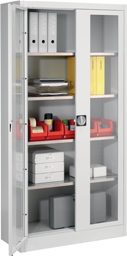 Flügeltürenschrank mit Sichtfenster