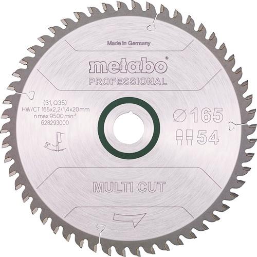METABO Kreissägeblatt multi cut professional D165x2,2/1,4xB20mm Z.54 FZ/TZ 5Grad neg