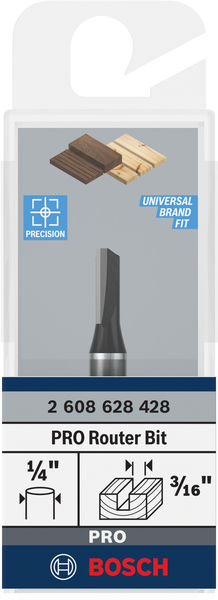 BOSCH Nutfräser 1/4", D1 4,8 mm, L 12,7 mm, G 51 mm
