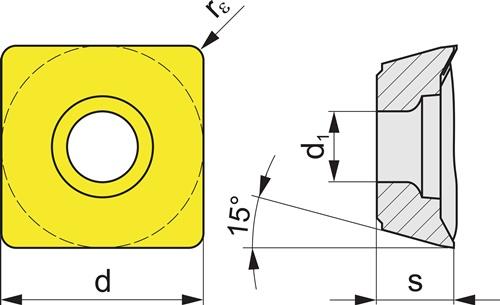 TECWERK Wendeschneidplatte SDMT 120508SR-M PMK30 Bearb.mittel TECWERK