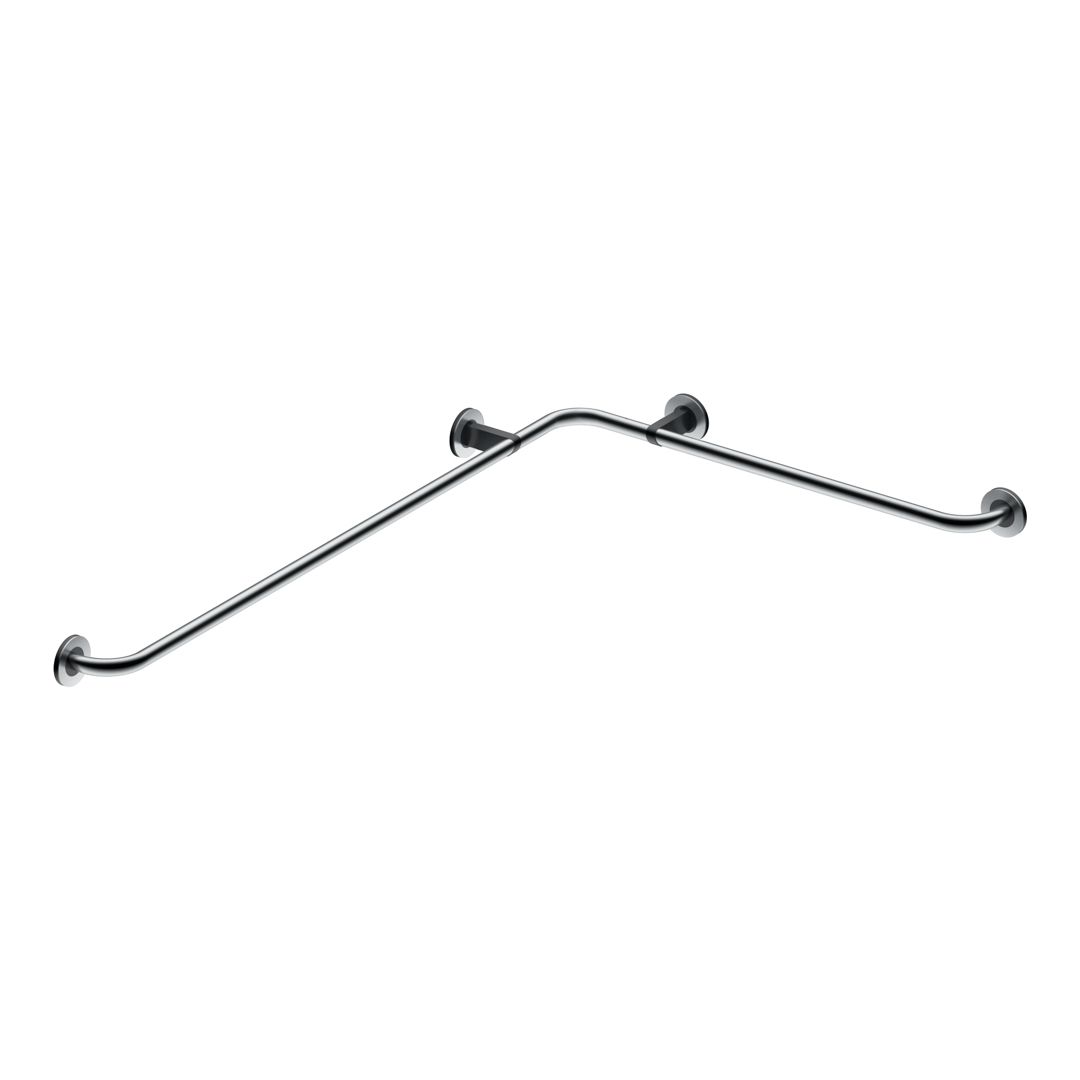 KWS Handlauf-Kombination, 90° 975-750 mm links Edelstahl fein matt