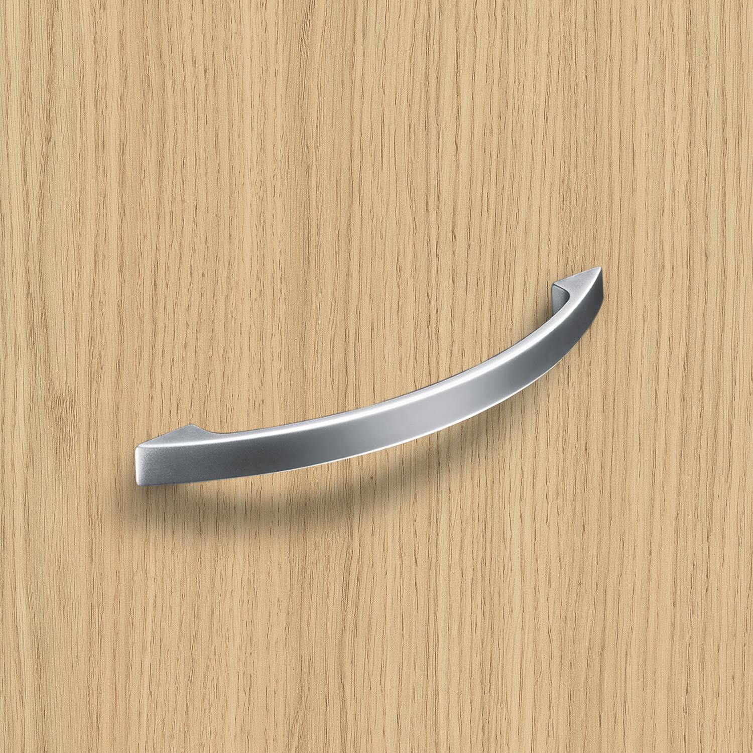 HETTICH Griff Tolosa, •–• 128, L 157 mm, B 10 mm, H 28 mm, Verchromt matt, 9112909 HETTICH Griff Tolosa, •–• 128, L 157 mm, B 10 mm, H 28 mm, Verchromt matt, 9112909