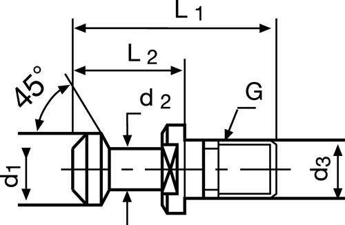 PROMAT Anzugsbolzen JIS B 6339 BT40 m.Bohr.45 Grad PROMAT