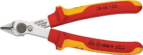 KNIPEX Elektronikseitenschneider Electronic Super-Knips L.125mm Form 0 Facette nein VDE