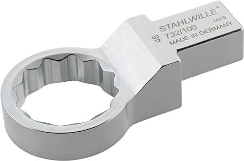 STAHLWILLE Ring-Einsteckwerkzeug 732/100 SW 50mm 22x28mm CV-Stahl STAHLWILLE