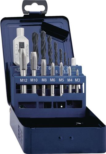 TECWERK Gewindebohrersatz DIN 352 M3-M12 15tlg.HSS Metallkass.TECWERK