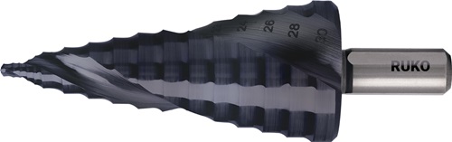 RUKO Stufenbohrer ULTIMATECUT Bohrber.8-30mm HSS RUnaTEC Spiralnut Z.2 Stufen 12 RUKO