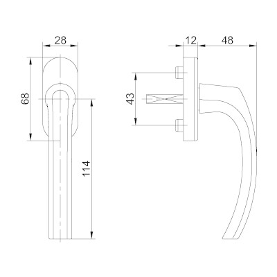 FKS Fenstergriff Modell 1006 weiß, 7/40 Vierkantstift