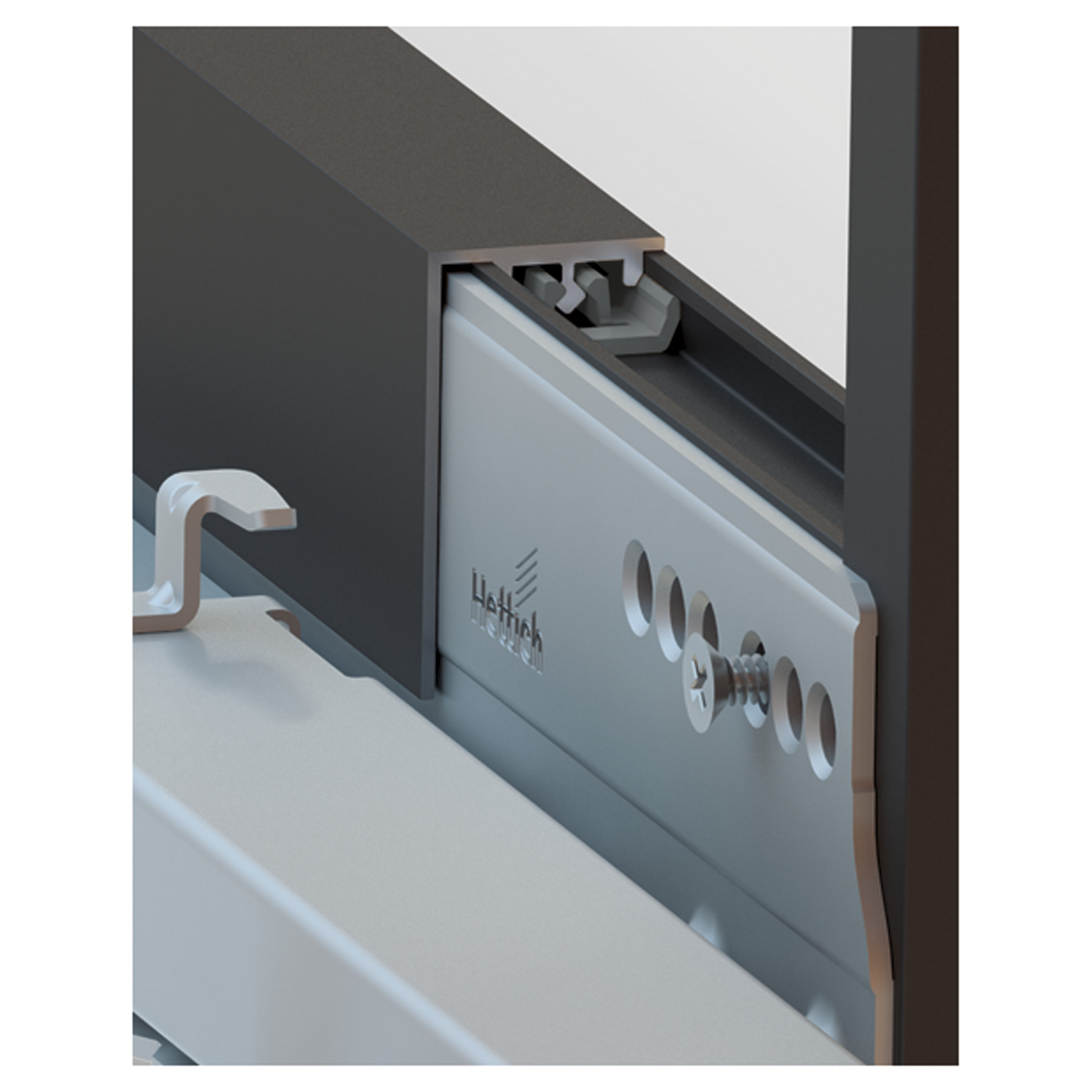 HETTICH Cadro L-Profil AvanTech YOU / Actro YOU / Actro 5D, 3000 mm, Edelstahl Optik, 9298809