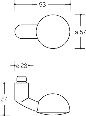 HEWI Türknopfpaar 138R, VK 9, Kunststoff, 138R 95