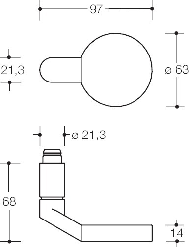 HEWI Knopf-Halbgarnitur ohne Schlüsselrosette 270XPH53.047, VK 9 mm, Edelstahl, 270XPH53.047 DC