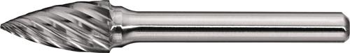 TECWERK Frässtift SPG INOX D.10mm Kopf-L.20mm Schaft-D.6mm HM Verz.Normal,fein TECWERK