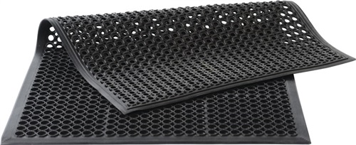 MILTEX Arbeitsplatzbodenbelag Fertigmatte L1500xB900mm schwarz Naturkautschuk