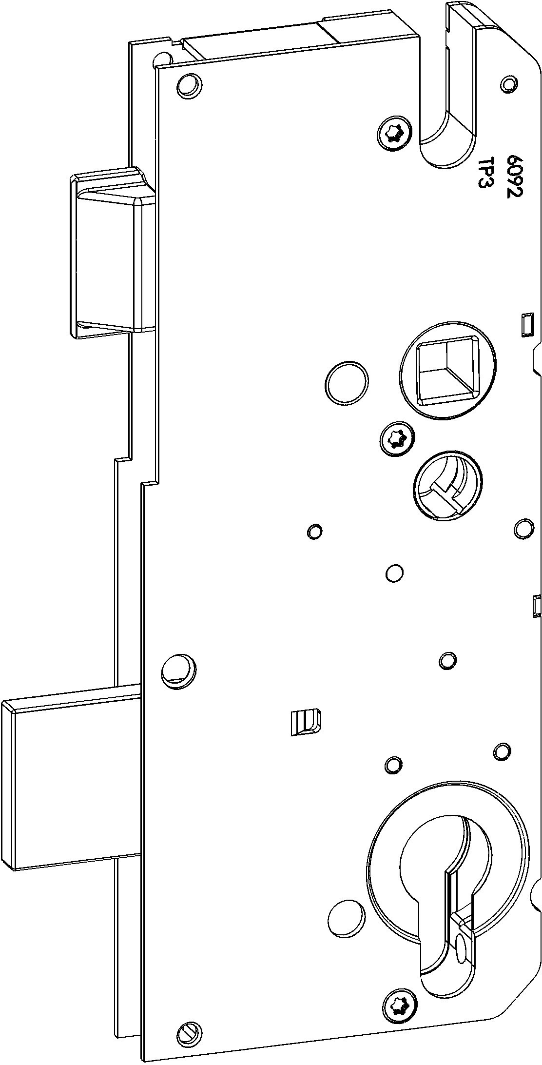 WINKHAUS Schlosskasten STV G3 SK TP3, 10/92, umstellbare Falle, Stahl