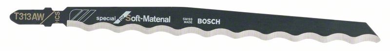 BOSCH Stichsägeblatt T 313 AW Special for Soft Material, 3er-Pack