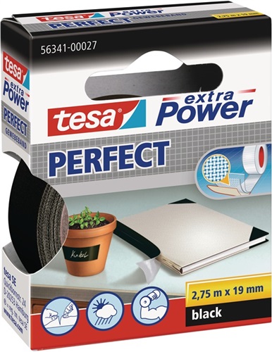 TESA Gewebeband ext.Power® 56343 schwarz L.2,75m B.38mm Rl.TESA