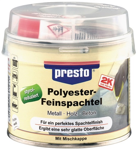 PRESTO 2K-Feinspachtel prestolith® weiß,Härter rot 250g Dose PRESTO