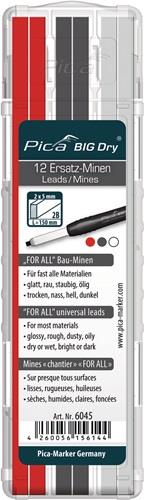 PICA Minenset Pica BIG-Dry je 4x graphit,weiß,rot, universell 12 Minen/Set