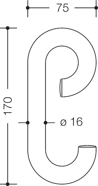 HEWI Aufhängehaken 40.1710, Polyamid, 40.1710 84
