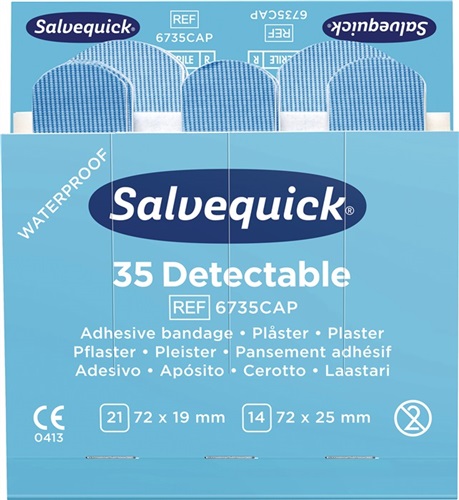 SALVEQUICK Pflasterstrips Salvequick detectable 6 Nachfüllpack je 35 St.SALVEQUICK