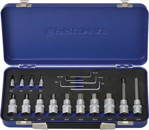 PROMAT Steckschlüsselsatz 19-tlg.1/4+1/2 Zoll 1,25-17mm f.i6-KT.-Schr.PROMAT PROMAT Steckschlüsselsatz 19-tlg.1/4+1/2 Zoll 1,25-17mm f.i6-KT.-Schr.PROMAT