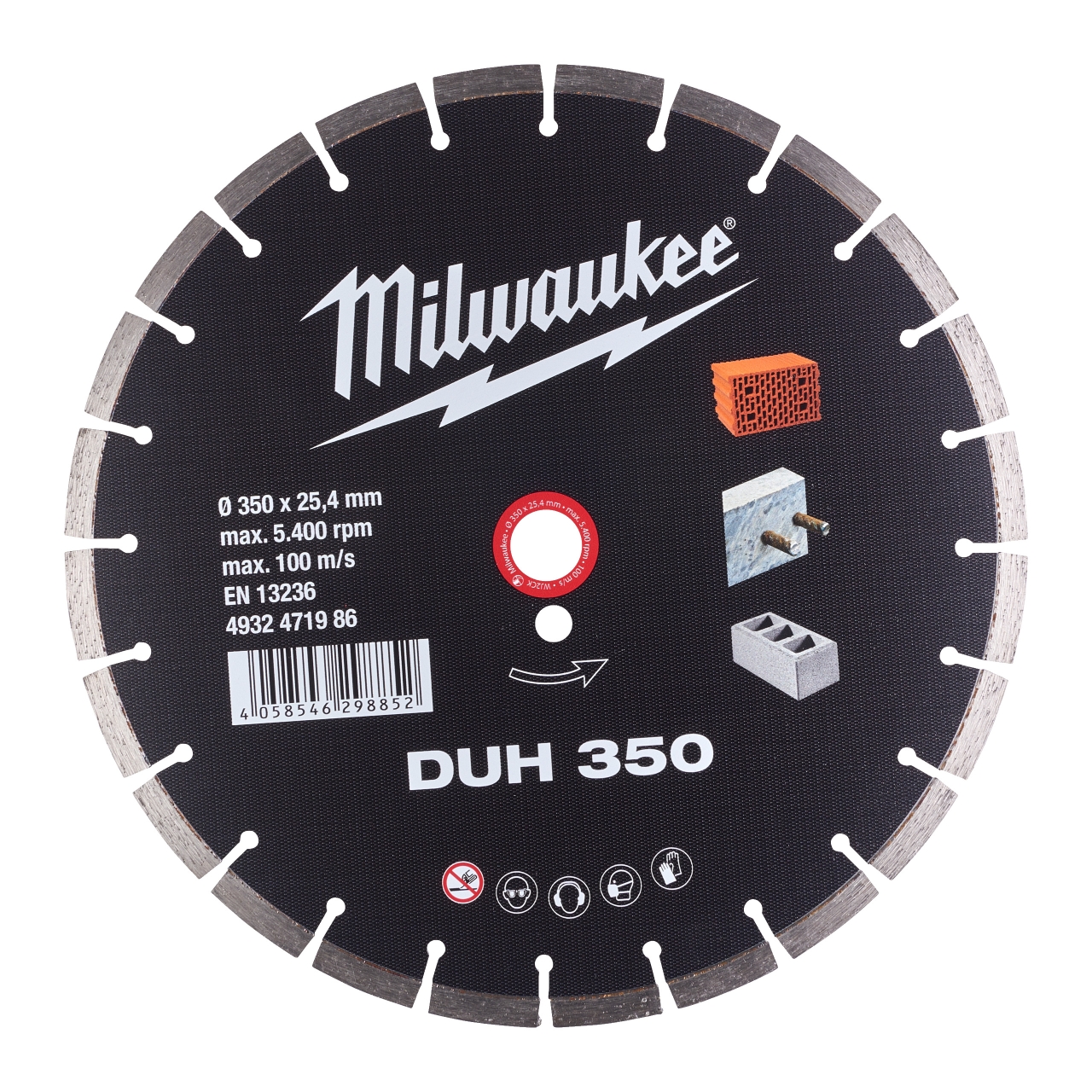 MILWAUKEE für harte Materialien Diamanttrennscheibe DUH 350 mm