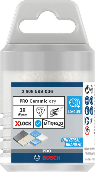 BOSCH Diamanttrockenbohrer X-LOCK Best for Ceramic Dry Speed, 38 x 35 mm