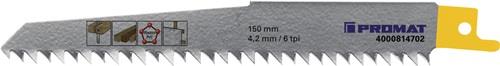PROMAT Säbelsägeblatt L.150mm B.19mm 4,2mm TPI 6 HCS/CV 25 St./Karte