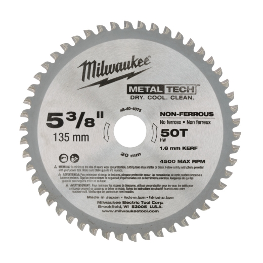 MILWAUKEE 135/20 mm Z50 Kreissägeblatt für Metall-Handkreissägen
