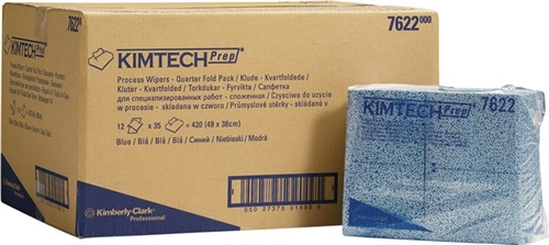 KIMBERLY-CLARK Prozesswischtuch KIMTECH 7622 L381xB490ca.mm blau 12 Btl.à 35 Tü.