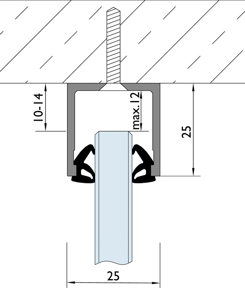 HERMAT Trennwand-Deckenprofil 6950, Aluminium