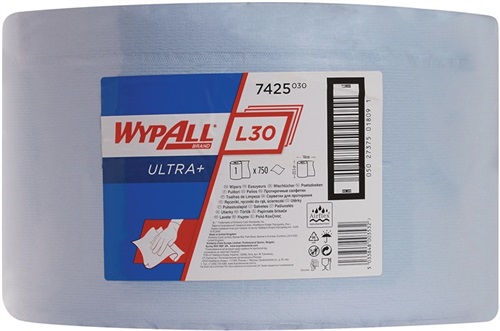 KIMBERLY-CLARK Putztuch WYPALL L30 ULTRA 7425 L.ca.380 mmxB.ca.235mm blau Rl.