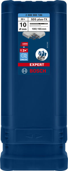 BOSCH EXPERT SDS plus-7X Hammerbohrer, 10 x 100 x 165 mm, 30-tlg.. Für Bohrhämmer