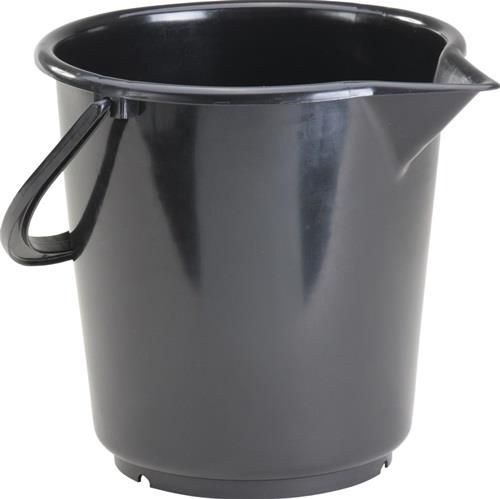 HÜNERSDORFF Eimer 10,5l HD-Polyethylen schwarz Kunststoffbügel D.286mm H.283mm HÜNERSDORFF
