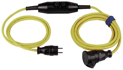 Nordwest Schutzkontaktverlängerung 16 A 230 V 3x1,5mm² 4,5m H07RN-F gelb JÄGER DIREKT