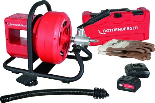 ROTHENBERGER Akku-Rohrreinigungsmas. RODRUM VarioClean CAS f.Rohr-D.40-100mm 18 V 8 Ah 24,1kg